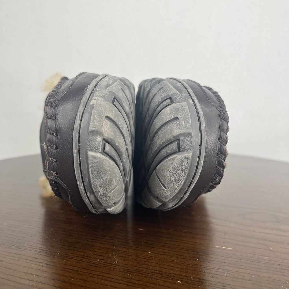 Red Head‎ Slipper Shoes Men's 8 Brown Leather Shearling Warm Moccasin Slip On - Picture 15 of 16